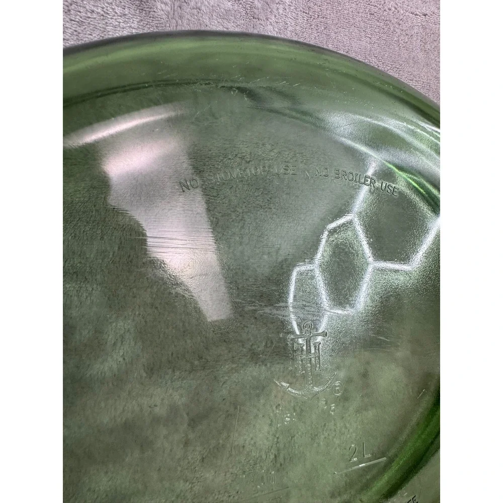 Anchor Hocking Glass Casserole‎ Dish Green 2 Liter Baking Dish